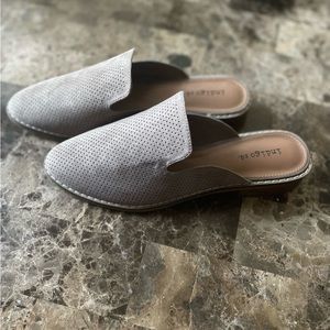 Tan Indigo Mules. Taupe color